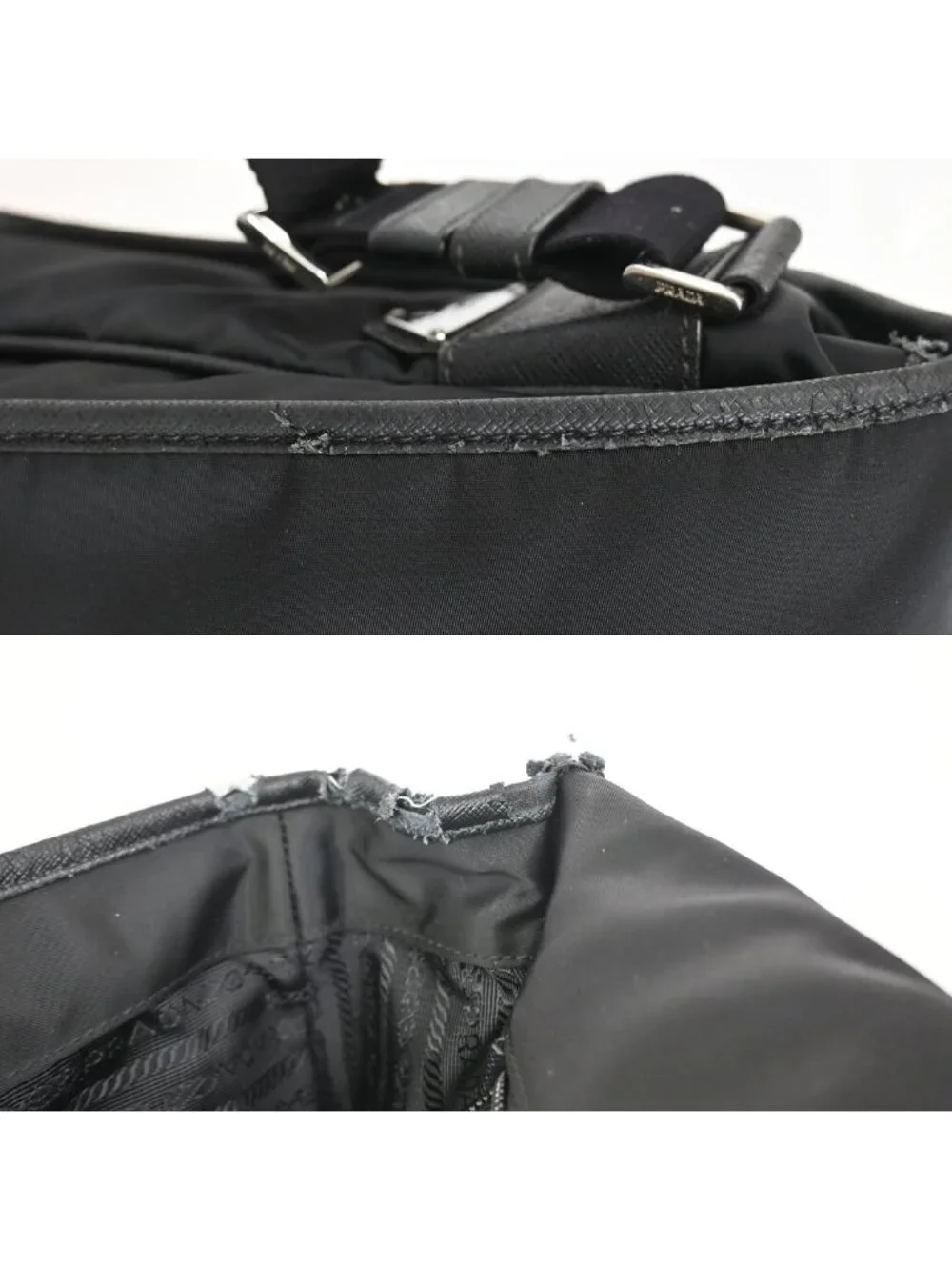 Prada Messenger Bag Black Nylon Saffiano